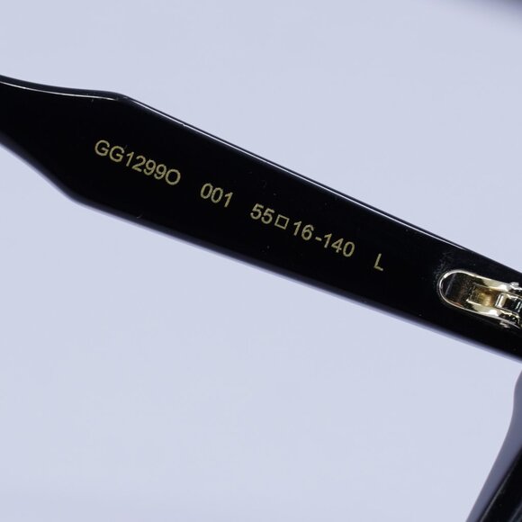 Gucci GG1299O 001 Eyeglasses Black 55mm Square Frame - Picture 8 of 11